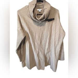 Croft & Barrow Beige Cowl Neck Sweater with Buckle